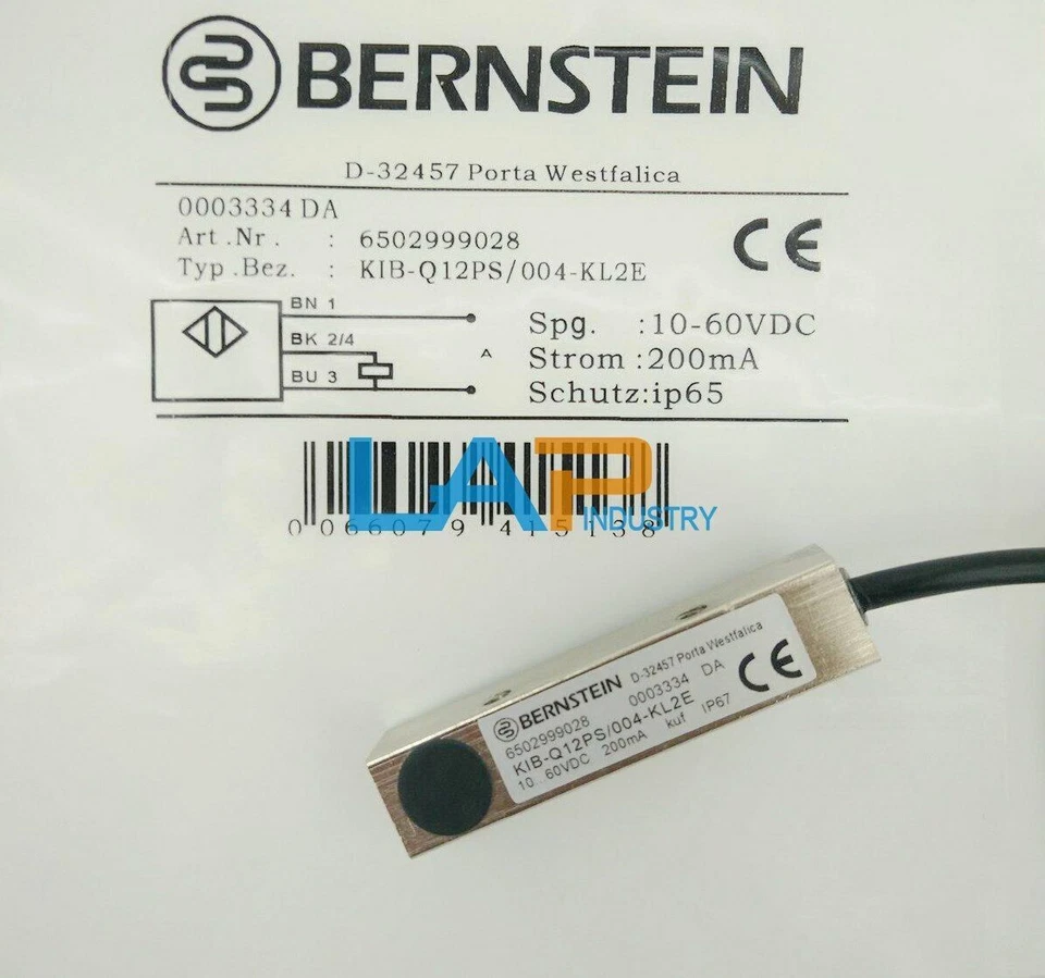 New For Bernstein Inductive proximity switch KIB-Q12PS/004-KL2E 10-60VDC 200mA - Image 2 of 2