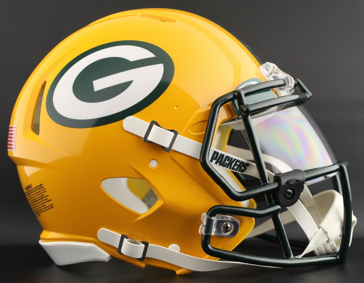 GREEN BAY PACKERS NFL Football Helmet with Oakley CLEAR Visor Eye Shield