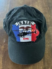 RARE-State of Iowa RAID Helicopter-Black Adjustable Hat/Cap