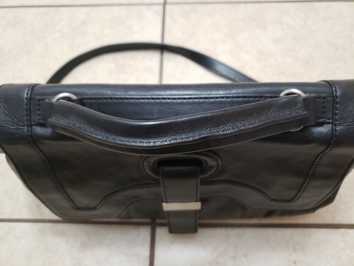 BOTKIER Black Leather Shoulder Bag Purse Satchel Magnetic Closure Handcr Luxury - Picture 11 of 12