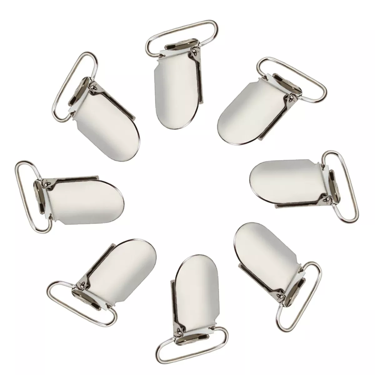 10pcs Metal Suspender Clips Dummy Braces with Plastic Teeth Sewing Crafts