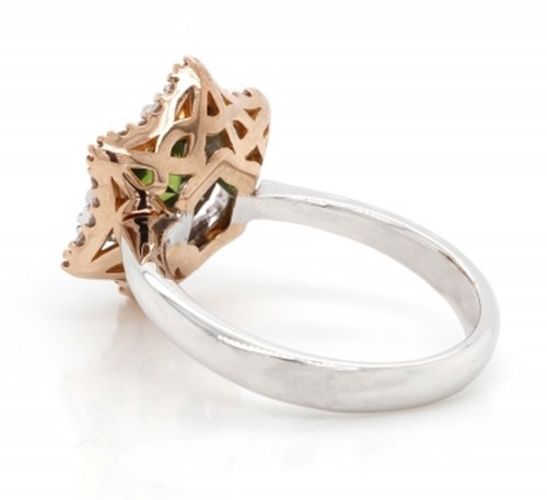 1.44ct Natürlicher Diamant 14K Weißgold Peridot Hochzeit Cocktail Ring - Bild 5 von 6