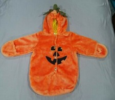 Baby infant Halloween Costume Orange Pumpkin Size 0 to 12 mo. Plush sack, warm