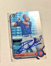 Luis Verdugo 2022 Bowman CHROME autograph signed card Cubs BCP147 c
