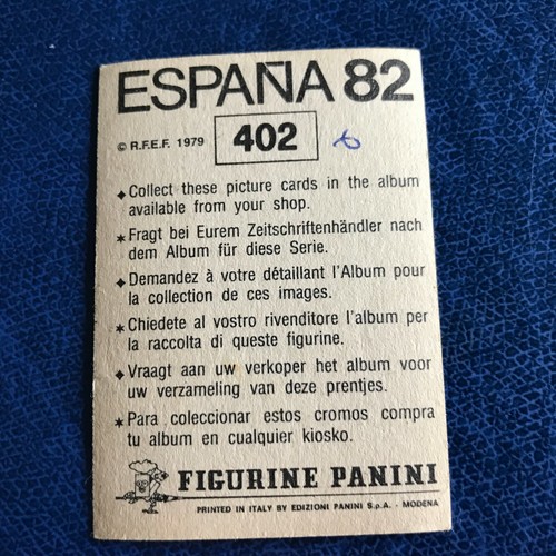 ESPANA 82 PANINI 1982 SCOTLAND ROUG N 402 CON VELINA ORIGINALE LEGGI DESCRIZIONE - Picture 2 of 2