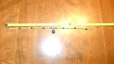 Paige Wallace for Marushka necklace with blue stones 1 red, & other beads 18''