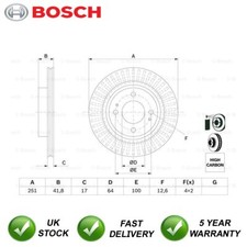 Dischi freno anteriori Bosch adatti a Mitsubishi Mirage 2012-2024 1.0 1.2 4615A129