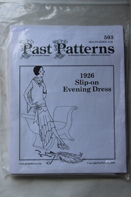 Past Patterns #503 1920s Slip-On Evening Dress Sewing Pattern Sz 8 -20 NOS