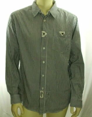 Claudio Milano Men's Blue Striped Cotton Shirt