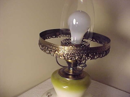 FABELHAFTE Vintage Hurricane GWTW Rüschen Stil elektrische Lampe NACHLASSFUND - Bild 8 von 8