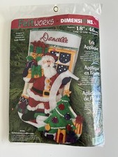 Feltworks by Dimensions Felt Applique 18" Stocking Kit Christmas Santa NEW