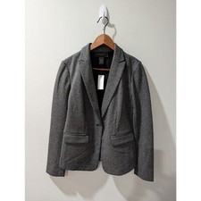 Ann Taylor Gray Herringbone Blazer Jacket NWT