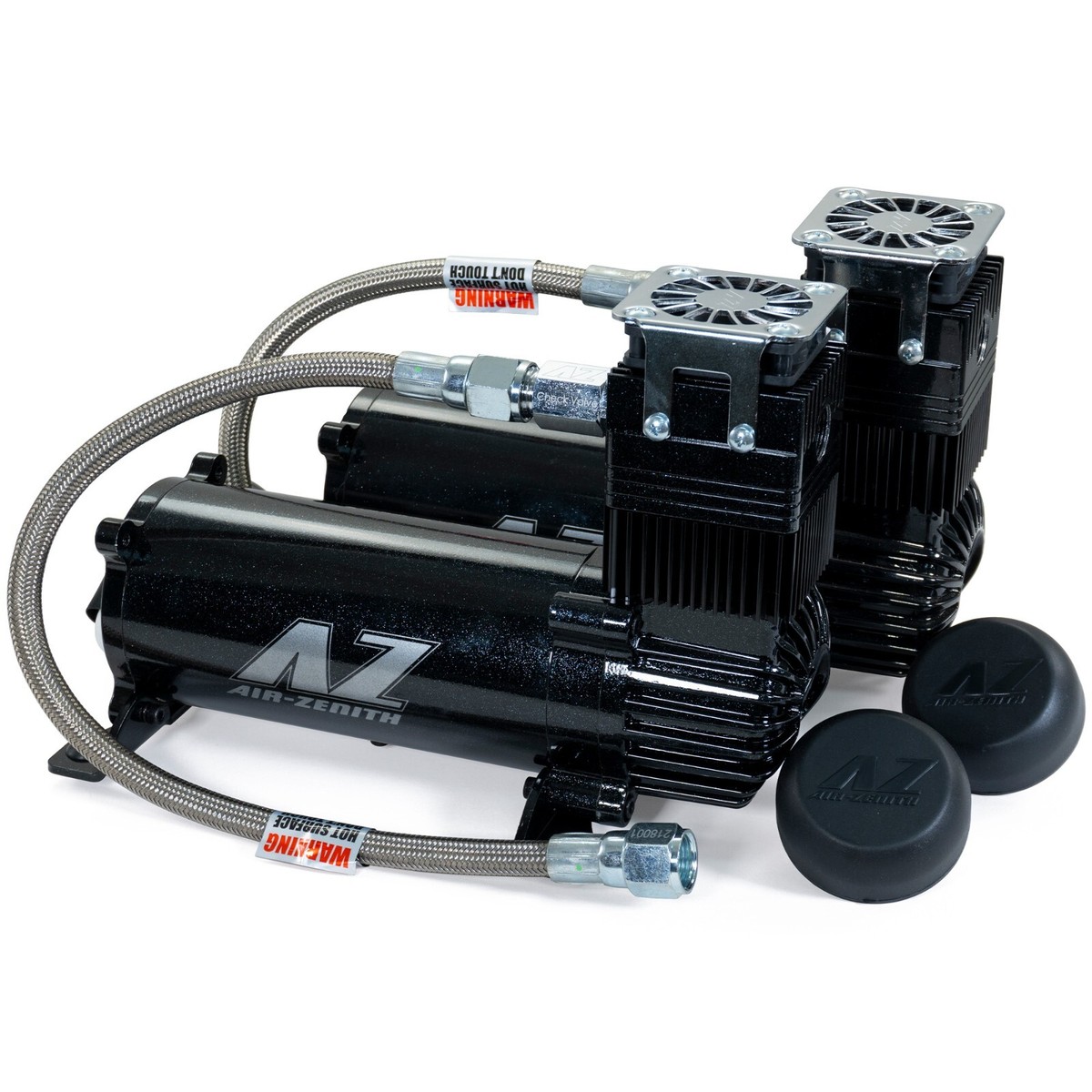 Air Zenith Dual OB2 Stealth Black Air Compressors for Train Horns