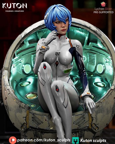 Rei Ayanami - Evangelion 3D gedruckter Modellbausatz Maßstab 10 - Bild 9 von 14