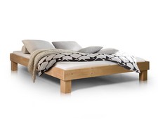Doppelbett Futonbett PUMBA 160x200 Massivholz Fichte eichefarbig ohne Kopfteil