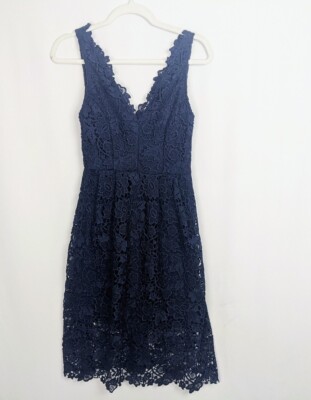 knee length dresses for ladies Alva Lace Trim Mini Dress main image 1