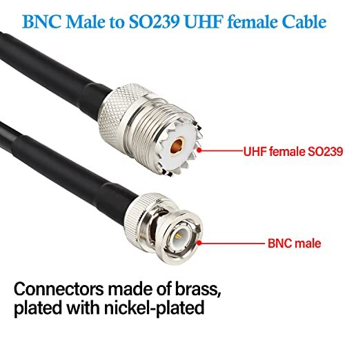 Câble Coaxial BNC Mâle/mâle Vecys, 2 Mètres, 50 Ohm, RG58, Pour Caméra - Neuf