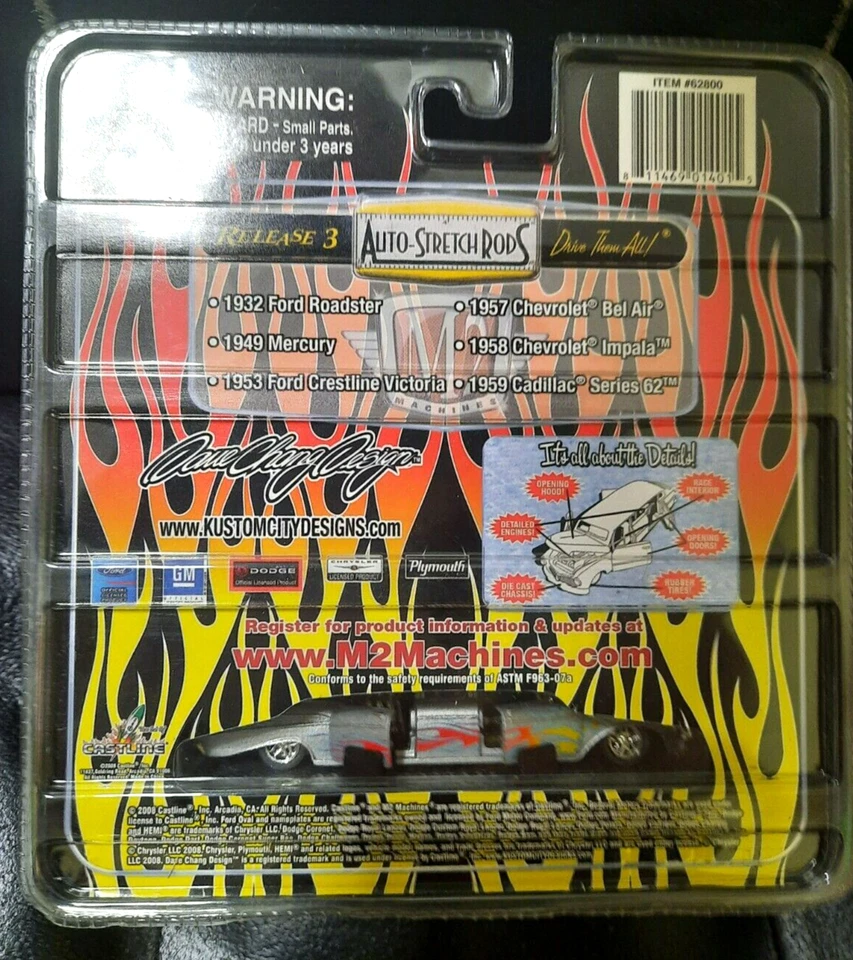 M2 Auto Stretch Rods Dave Chang Design 1957 Belair Bel Air Silver Gray New Rare - Image 2 of 2