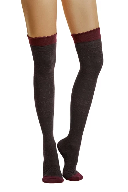  NEW WOMEN'S GIRLS AZTEC TEXTURE OVER THE KNEES THIGH HIGH SOCKS SIZE 9-11 - Image 2 of 2