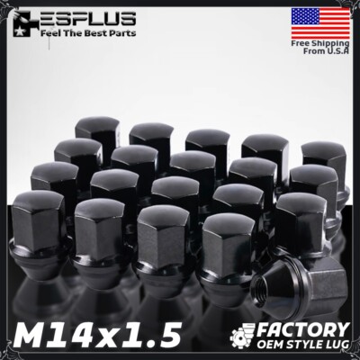 24Pc Chevrolet OEM Lug Nut Black M14x1.5 7/8'' Hex Fit Blazer/Colorado/Silverado