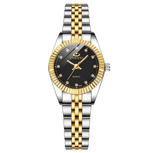 Ladies Watch Wristwatch Diamond Analog Calendar Stainless Steel Band Women's Watches - Picture 3 of 11
