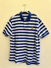 Polo Ralph Lauren Polo Shirt Mens XL Blue Striped Embroidered Crest