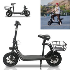 12 inch Sport Electric Scooter with Seat for Adult Foldable Electric Bike