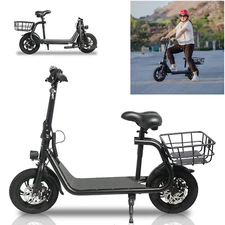 12 inch Sport Electric Scooter with Seat for Adult Foldable Electric Bike