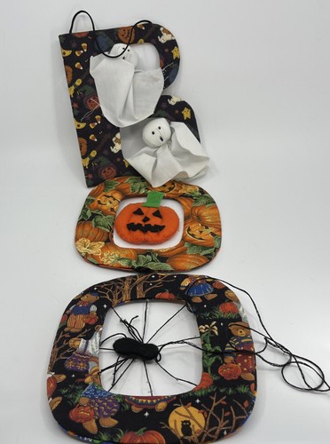 Vtg Ghost Pumpkin Spider Halloween BOO Sign Hand Crafted USA 27”