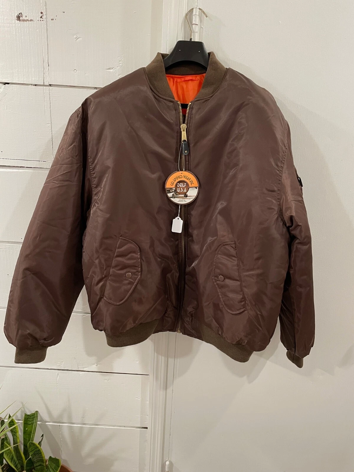 Vintage Delf Bomber Jacket Mens XL Reversible Flight Quilted Puffer Coat NOS