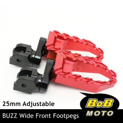 For Honda CBR500R 13-21 20 19 18 17 16 BUZZ 25mm Extend Front Foot Pegs RED