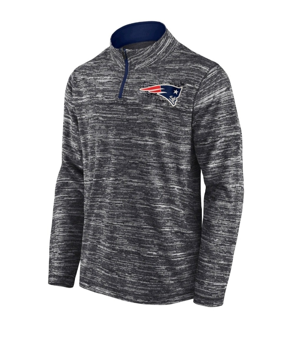 New England Patriots NFL Men's 1/4 Zip Mock Long Sleeve Sweatshirt Shirts: S-3XL