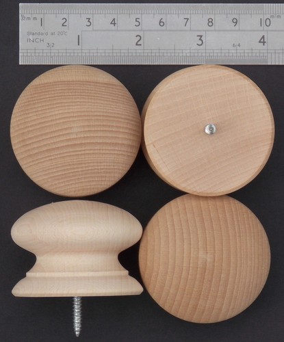 BEECH KNOB,DRAWER KNOBS DRILLED, SCREW, OR SPIGOT, CHOOSE SIZE QUANTITY TYPE* - Picture 60 of 75