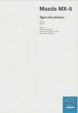 Mazda MX-5 Specifications 1998-2000 UK Market Foldout Brochure 1.6i 1.8i S