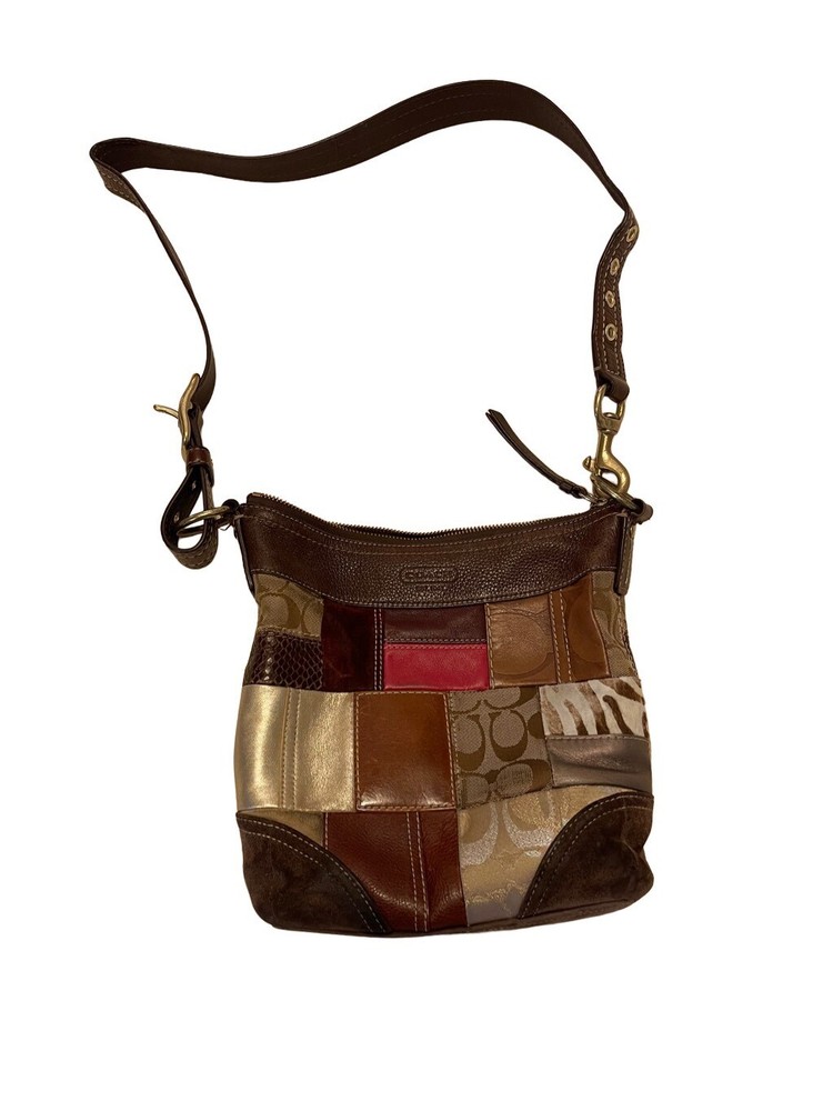 Coach Leather & Suede Patch Crossbody purse