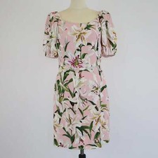 Dolce & Gabbana Pink/Multicolor Printed Lily Crepe Mini Dress