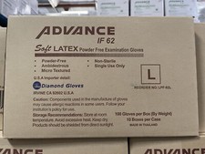 Advance Exam Cream Color Latex Gloves , Case Of 1000 PCs L Powder Free 5 Mil+