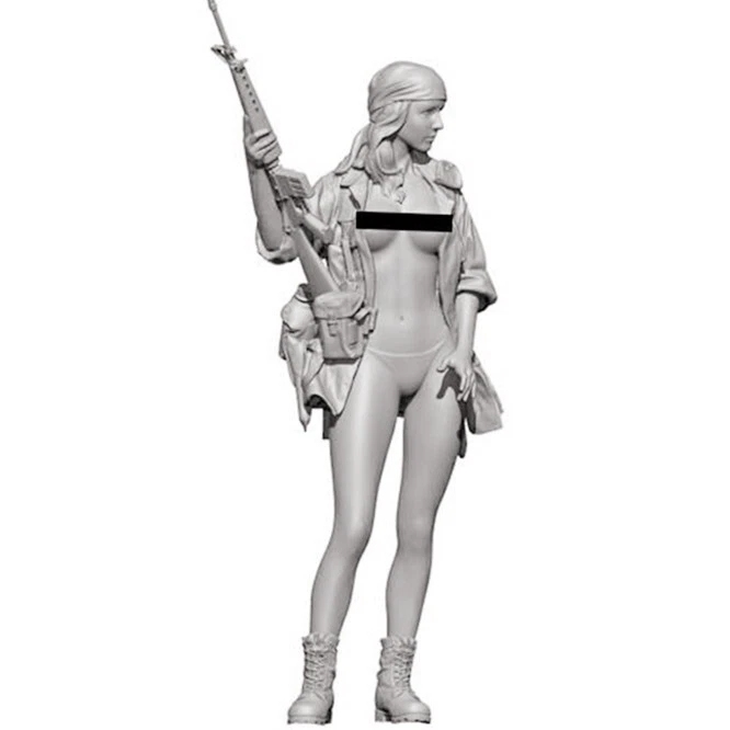 Figurine Résine 1/35 Soldate Féminine Bikini - YUFAN MODELS - Kit à Peindre - Neuf