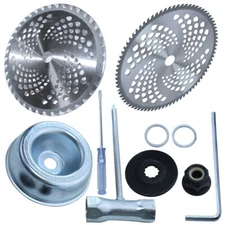 10" x 40&80T Carbide Tip Brush Cutter Trimmer Blades with Universal Adapter Kit