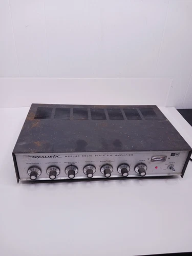 Vtg Realistic Public Address Amplifier 35-Watt MPA-45 Untested Powers On As Is
