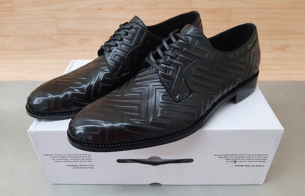 Aldo Mens Derreck Black Leather Embossed Oxford Dress Shoes  display picture 3