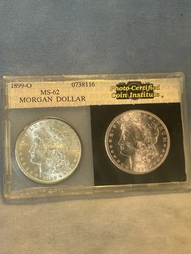 1899 - O Morgan Silver Dollar Photo Coin Institute NCI