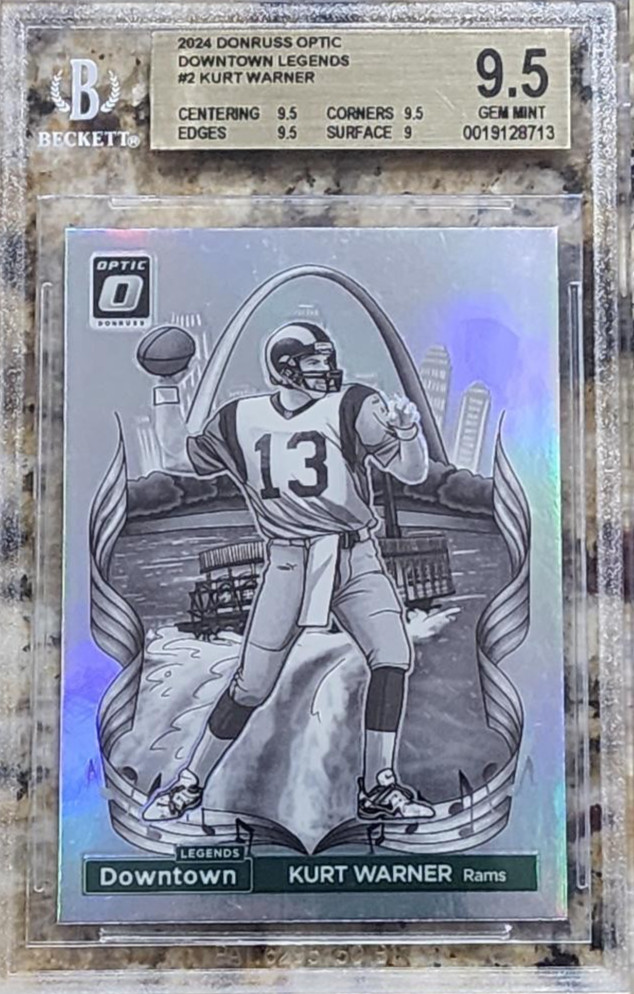 2024 DONRUSS OPTIC DOWNTOWN LEGENDS #2 KURT WARNER BGS 9.5