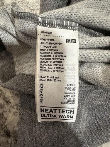 Uniqlo Heat Tech Ultra Warm Shirt Herren Large Grau Langarm Base Layer - Bild 5 von 7
