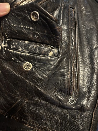 SUPER SELTENE & RARITÄT VINTAGE Leder 40’s/50’s Motorrad Biker JACKE LESEN - Bild 24 von 24