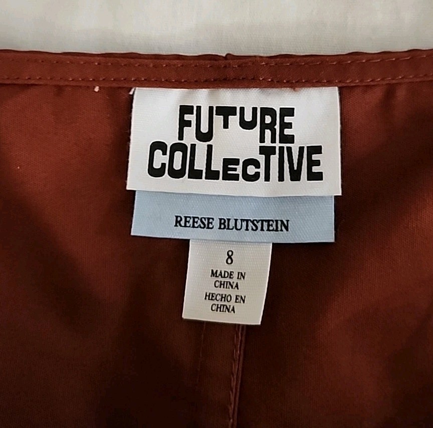 FUTURE COLLECTIVE Reese Blutstein Women's Spaghetti Strap Pleated Maxi Dress SZ8