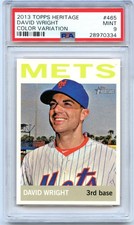 2013 Topps Heritage DAVID WRIGHT Color Swap Variation SP #465 PSA 9 MINT Mets