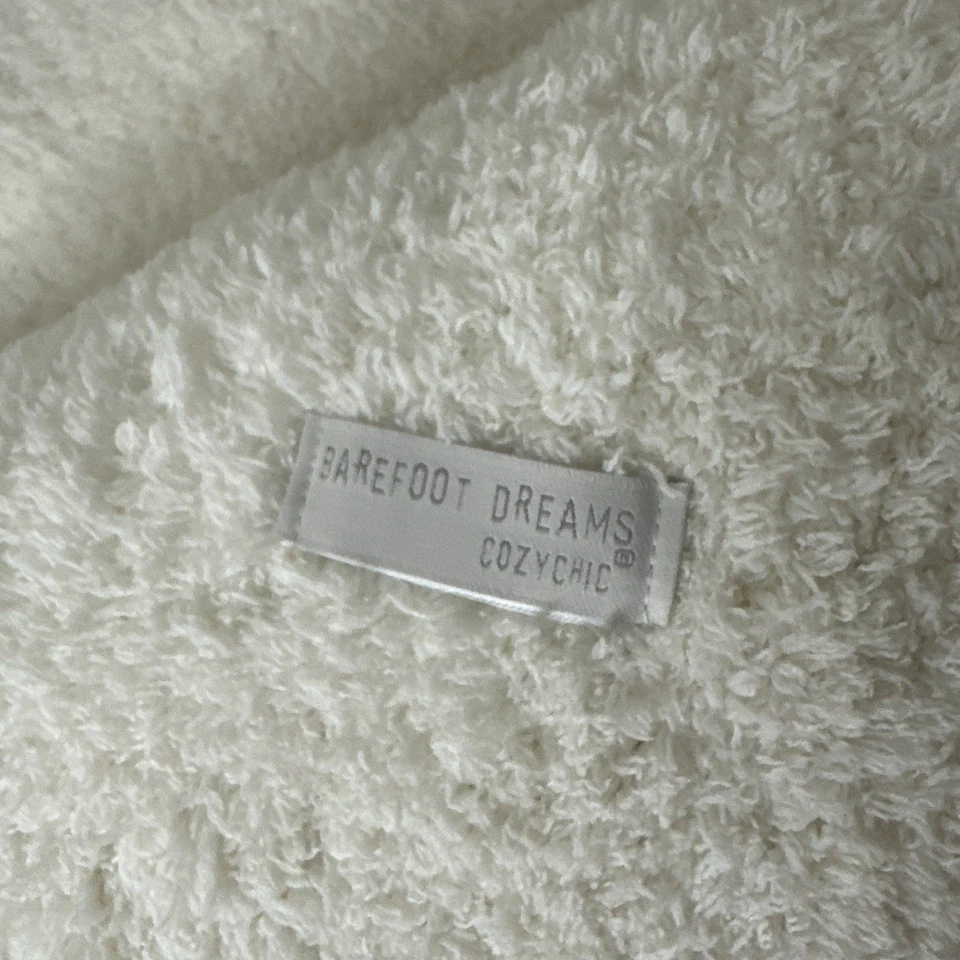 Manta a rayas jaspeadas Barefoot Dreams Luxe BAREFOOT DREAMS®, blanca/gris Foto 4 de 4