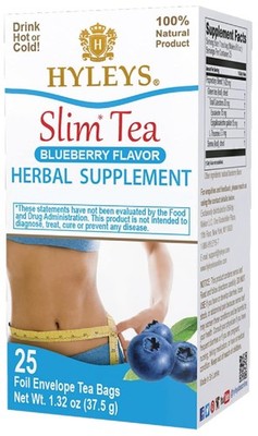 Hyleys Slim Tea Blueberry Flavor - Weight 25 Count (Pack of 1), 