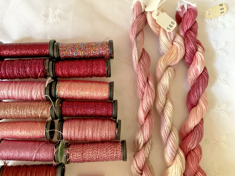 Kreinik Needlepoint Fibers Threads Lot of 18 Metallics Overdyed Lavender Pink - Image 3 of 4